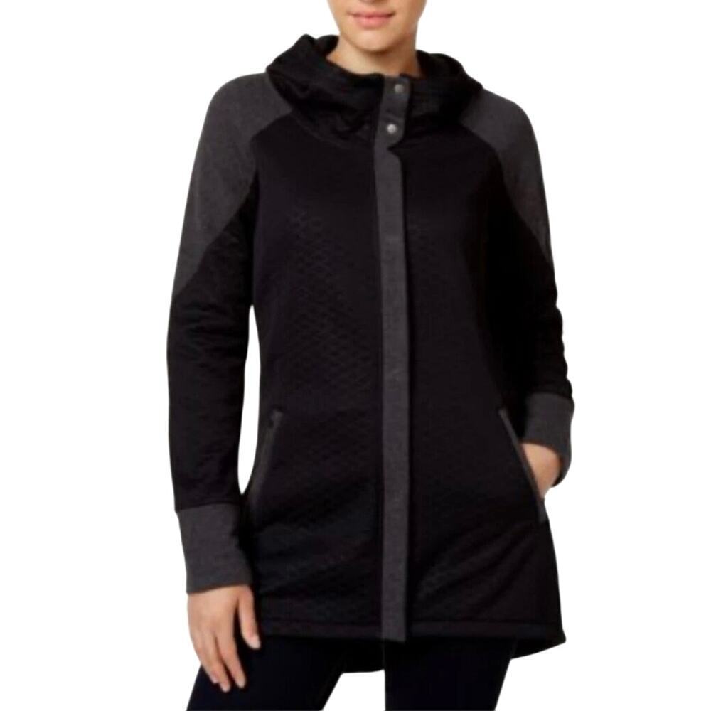 THE NORTH FACE Ws ReCOVER UP Fleece Hooded Jacket Coat BLack Gray Womens Size XS - Picture 6 of 6